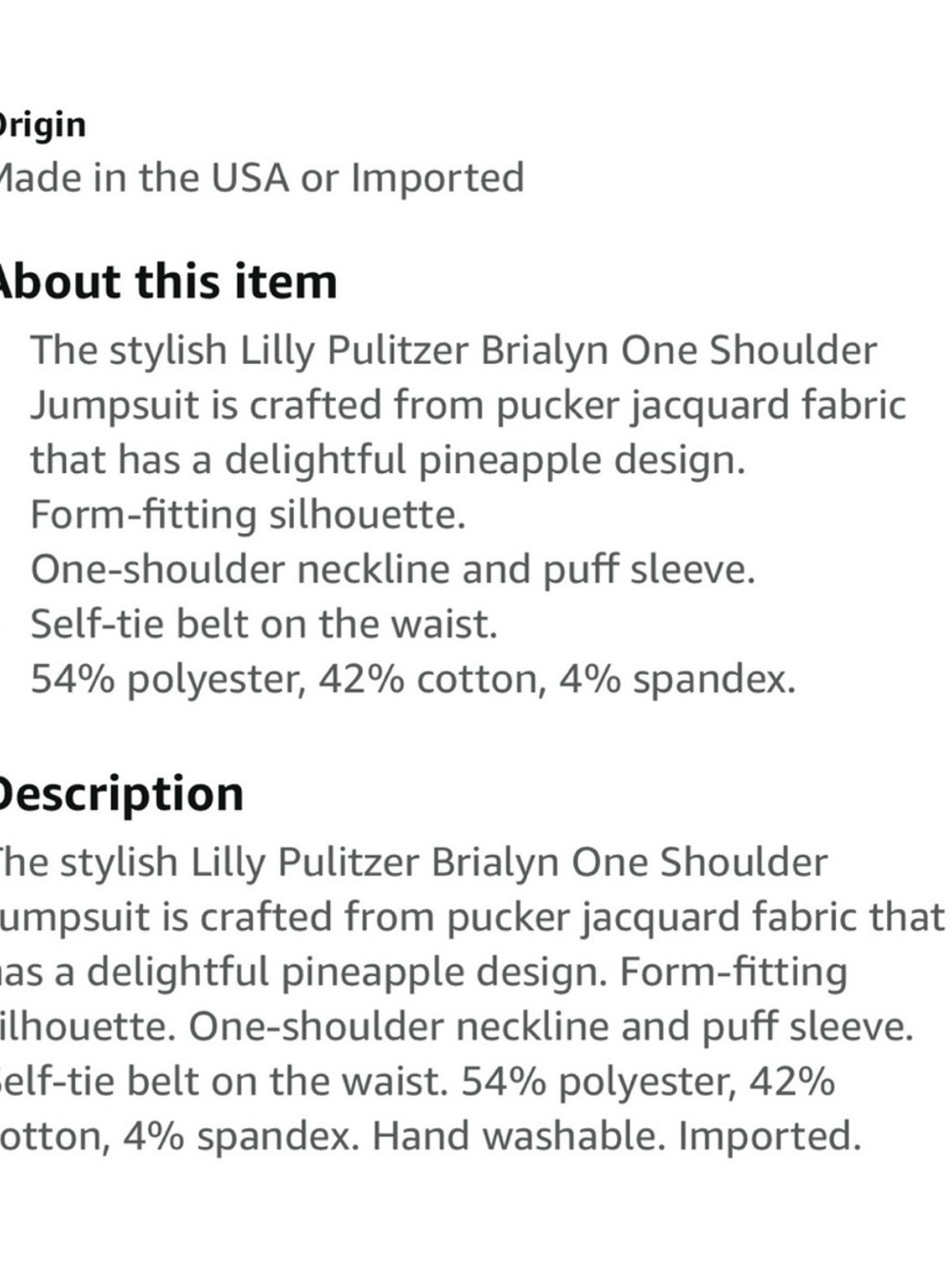 Lilly Pulitzer Black Brialyn One Shoulder Jumpsuit Size O

Smoke free home - Picture 4 of 6
